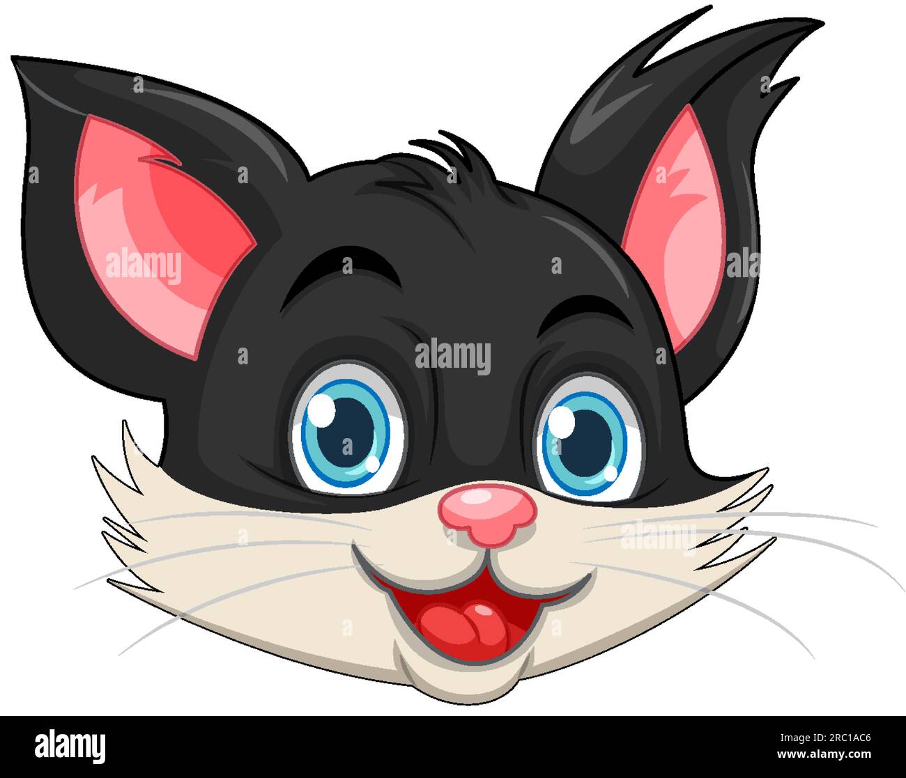 Black cat cartoon head illustration Stock Vector Image & Art - Alamy