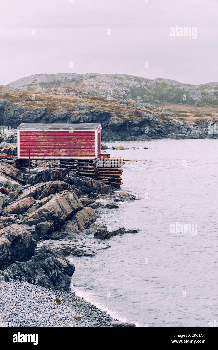 A fishing stage in Fogo Island. Stock Photo