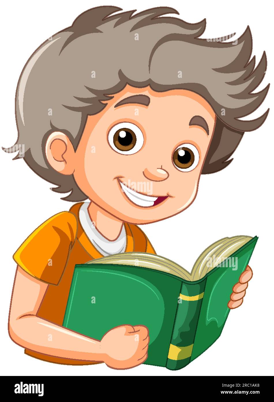 Cheerful Boy Holding Book illustration Stock Vector Image & Art - Alamy