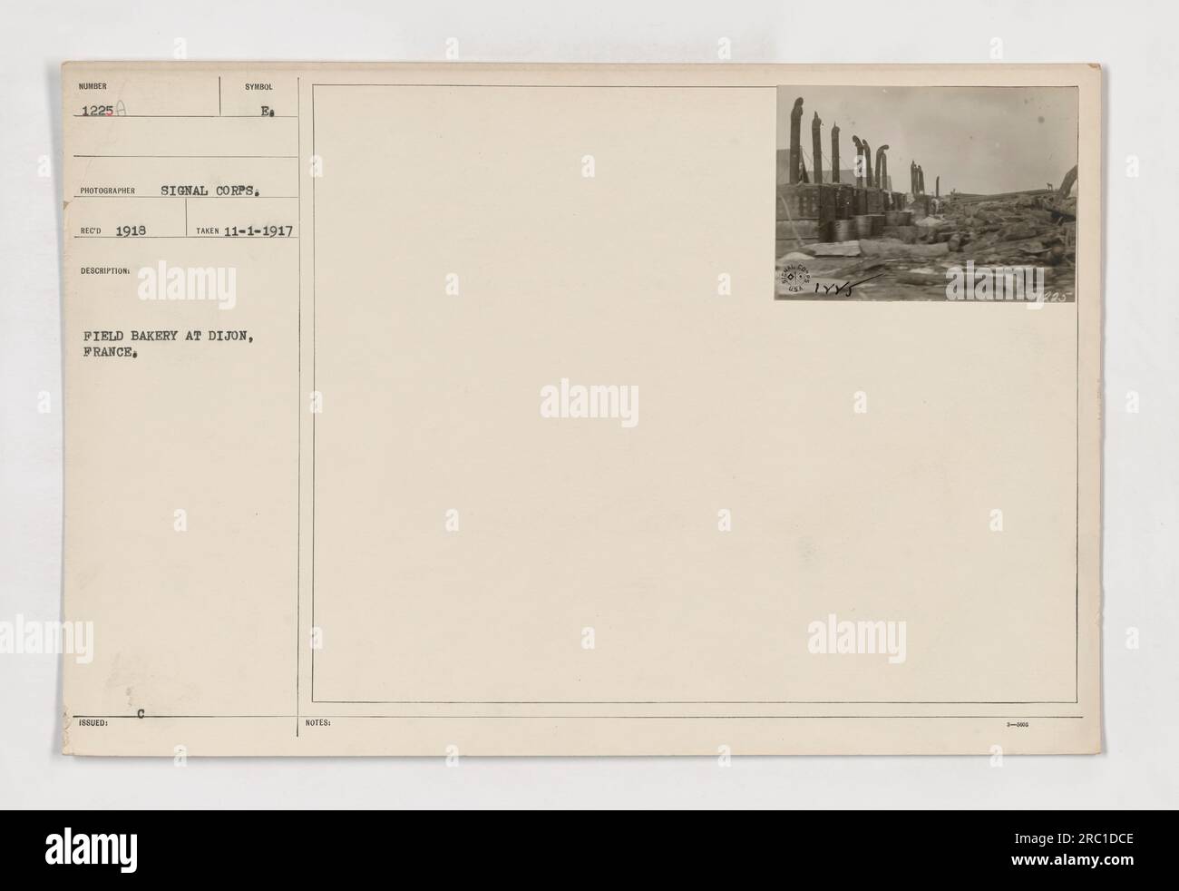 Field bakery operating in Dijon, France during World War One. This