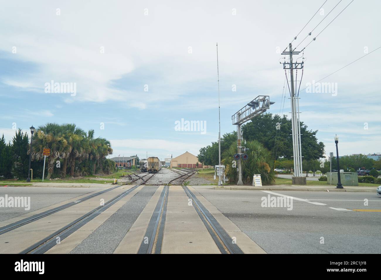 Frisco Railroad train at Port of Pensacola in the 1920s Stock Photo Alamy