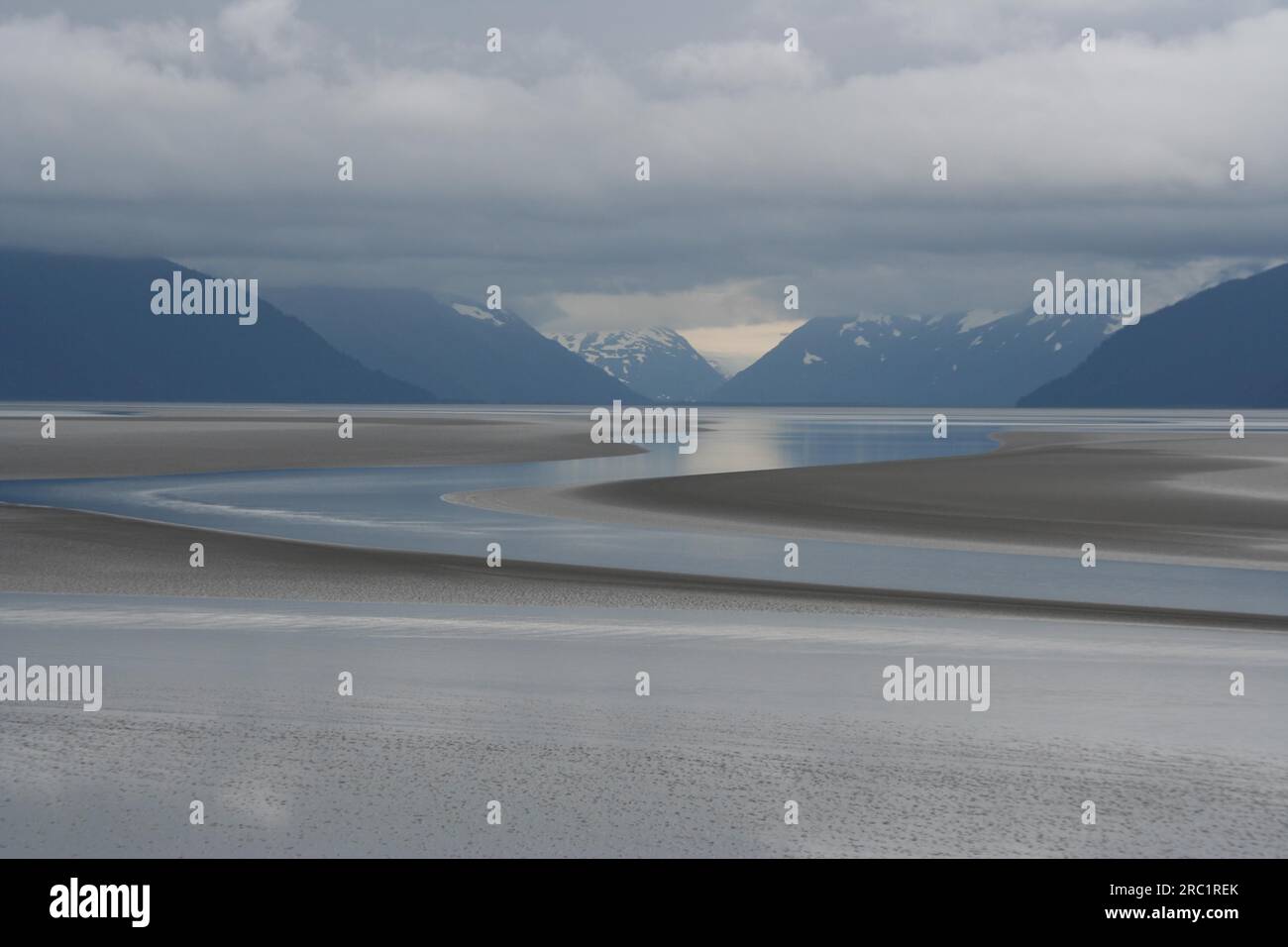The Turnagain Arm at low tide, Alaska, USA Stock Photo