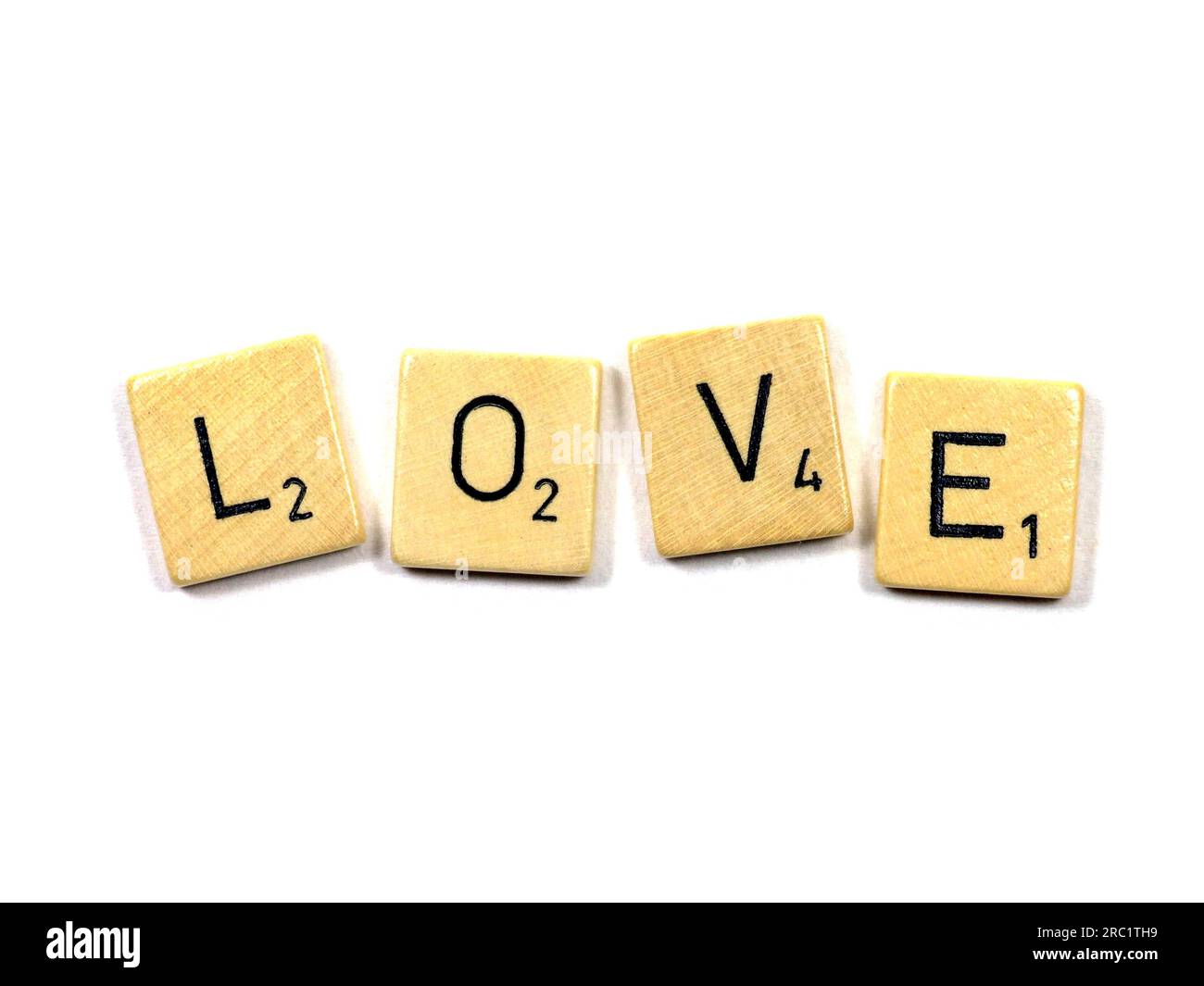 Love written with Scrabble stones Stock Photo