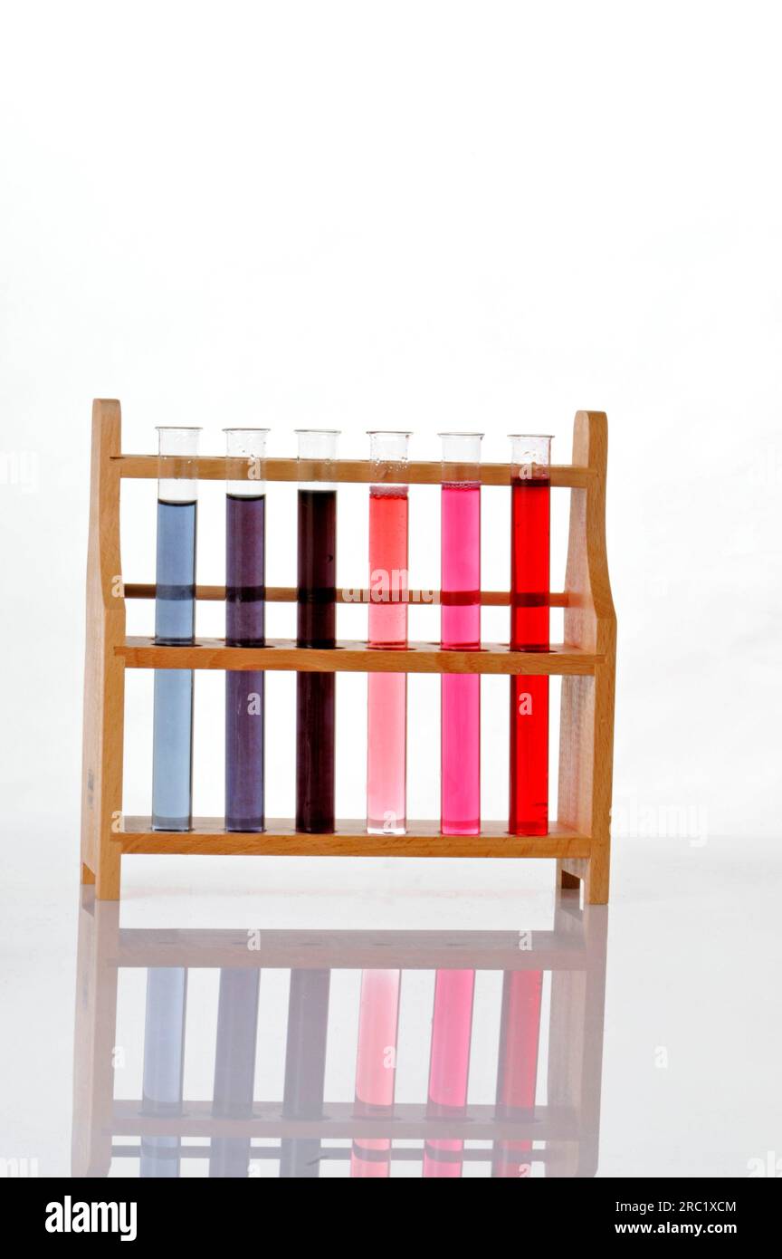 Rack with test tubes with colored substances, chemistry, test tube
