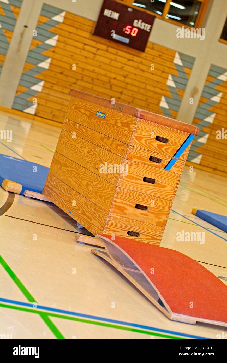 Gymnasium with sports equipment, Oberstdorf, Bavaria, sports equipment