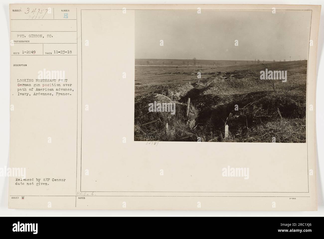 Private Gibbon captured an image on November 23, 1918, showing a German ...