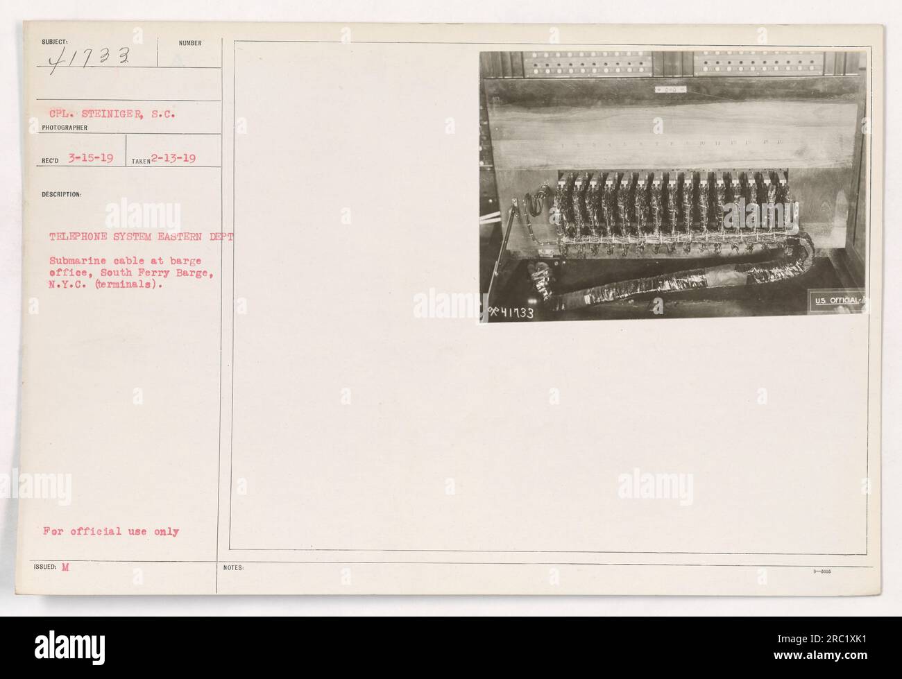 Image: The photograph shows a Marine cable installation at the South ...