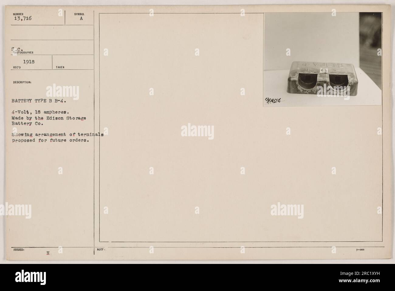 In this photograph, we see a closeup view of a battery identified as a