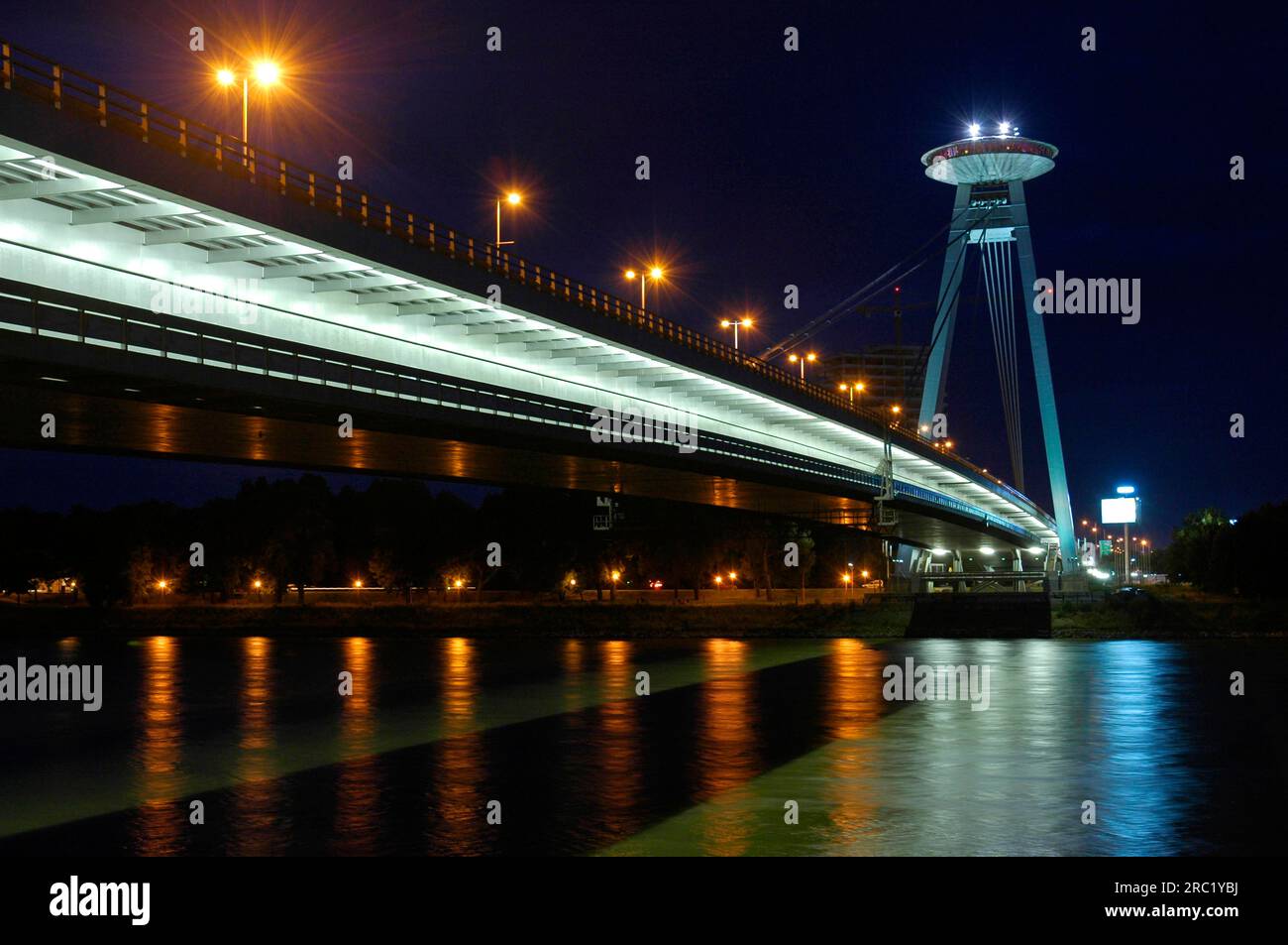 New Bridge, Danube, Bratislava, Slovakia, Pressburg Stock Photo