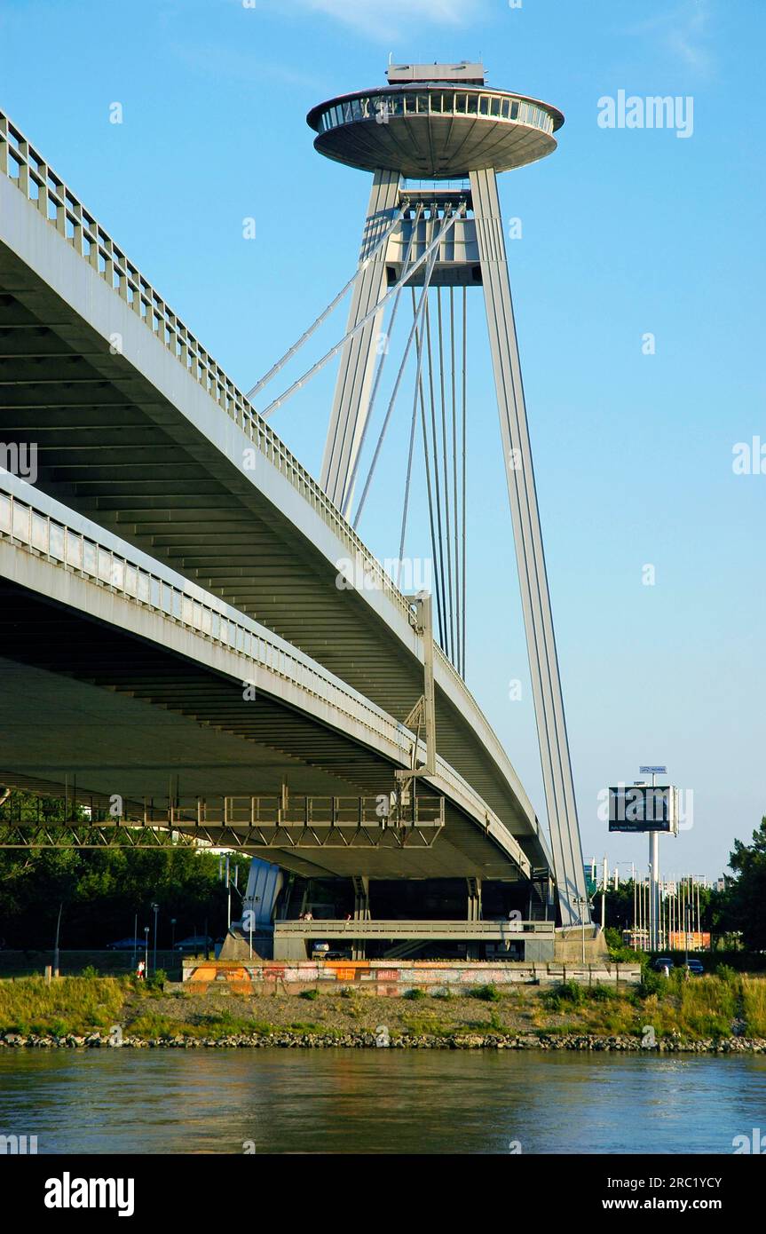 New Bridge, Bratislava, Slovakia, Pressburg Stock Photo