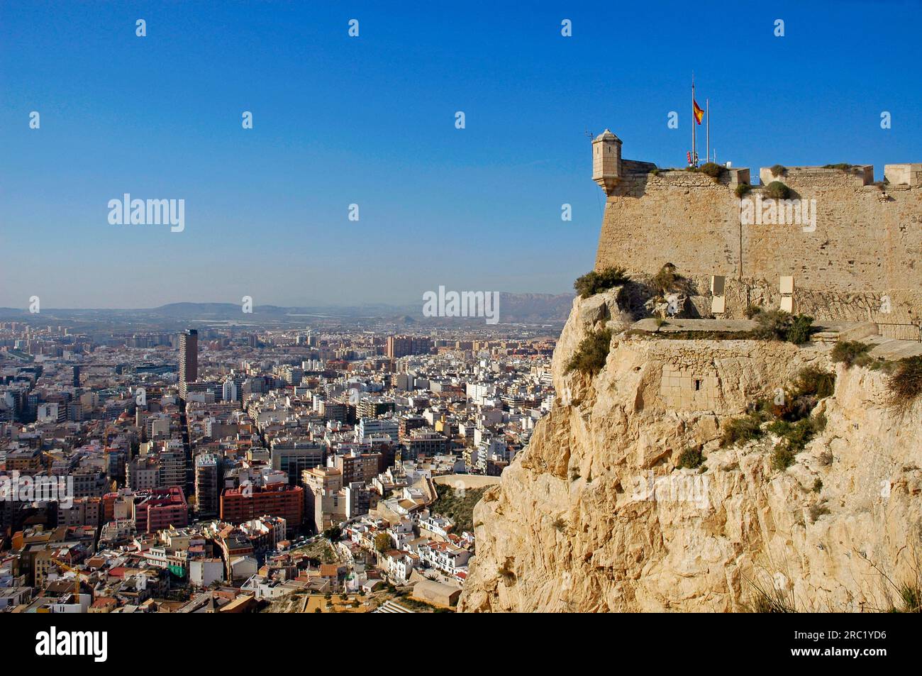 Castle Of Santa Barbara Benacantil Mountain Alicante Spain Stock castle-of-santa-barbara-benacantil-mountain-alicante-spain-stock