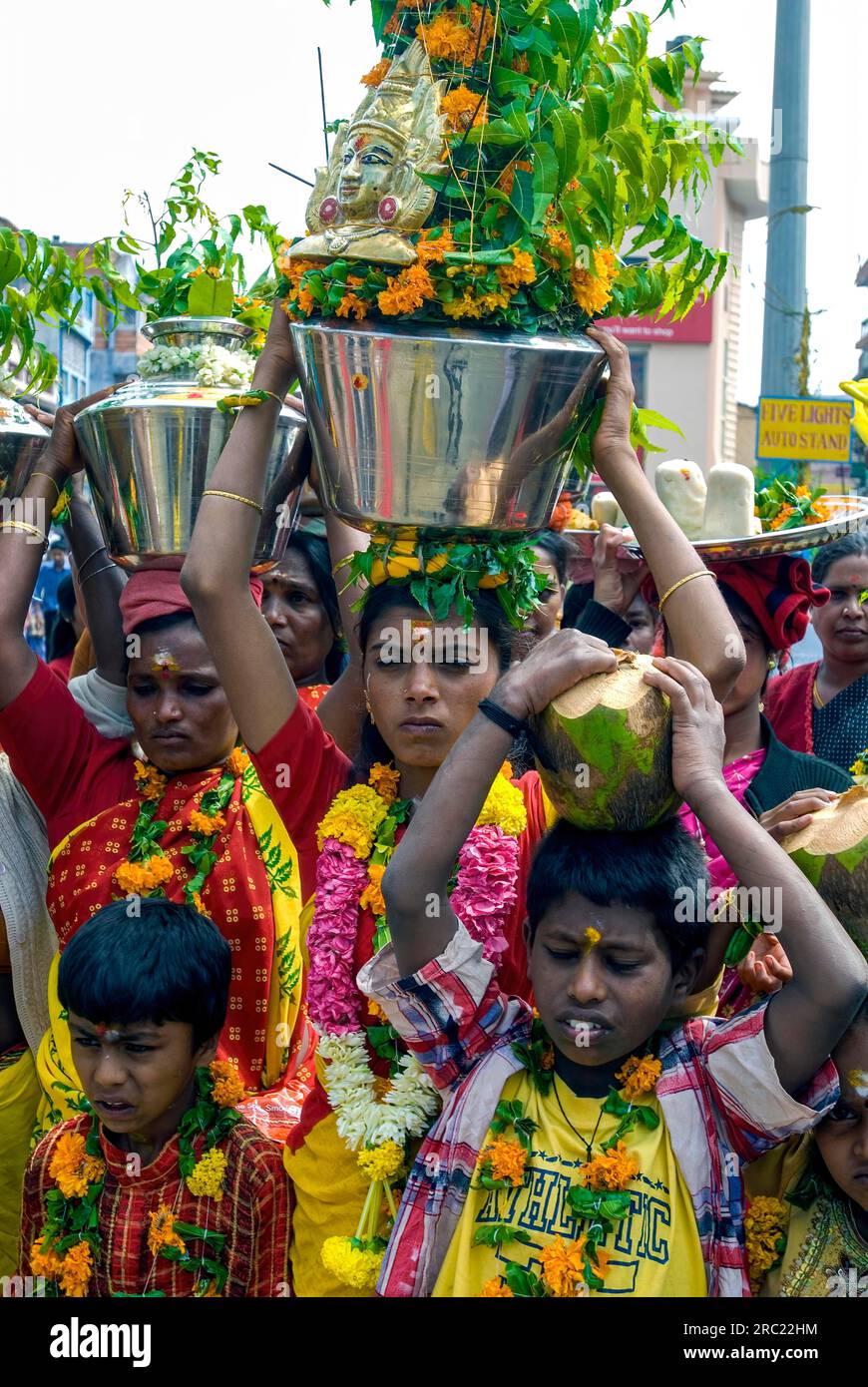 People celebrating Mariamman festival at Ooty Udhagamandalam, Nilgiris, Tamil Nadu, South India, India, Asia Stock Photo