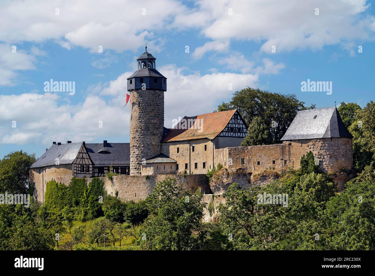 Zwernitz Castle, originally mid-12th century.present appearance 16th and 17th century, built in the rock garden of Sanspareil, English landscape Stock Photo