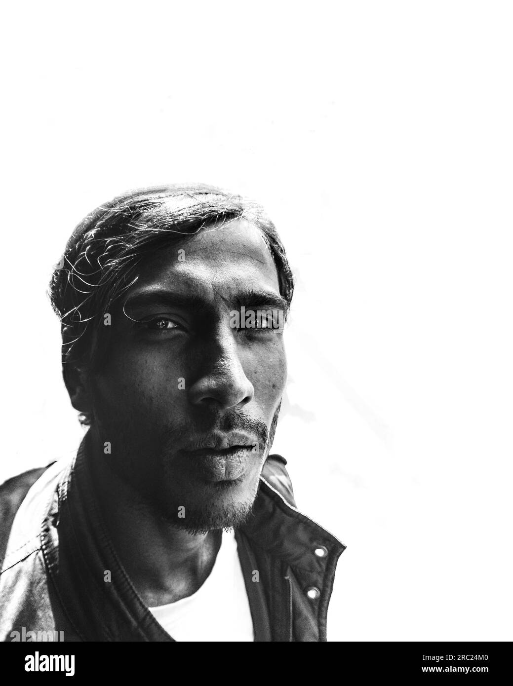 A portrait of a cash collector, also known as a conductor in a bus