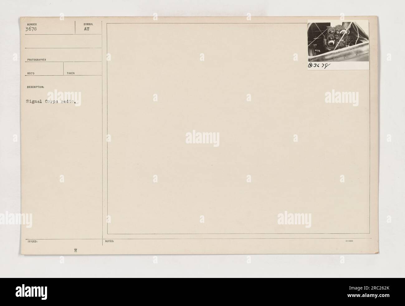 A photograph taken by the Signal Corps, showing a military radio ...