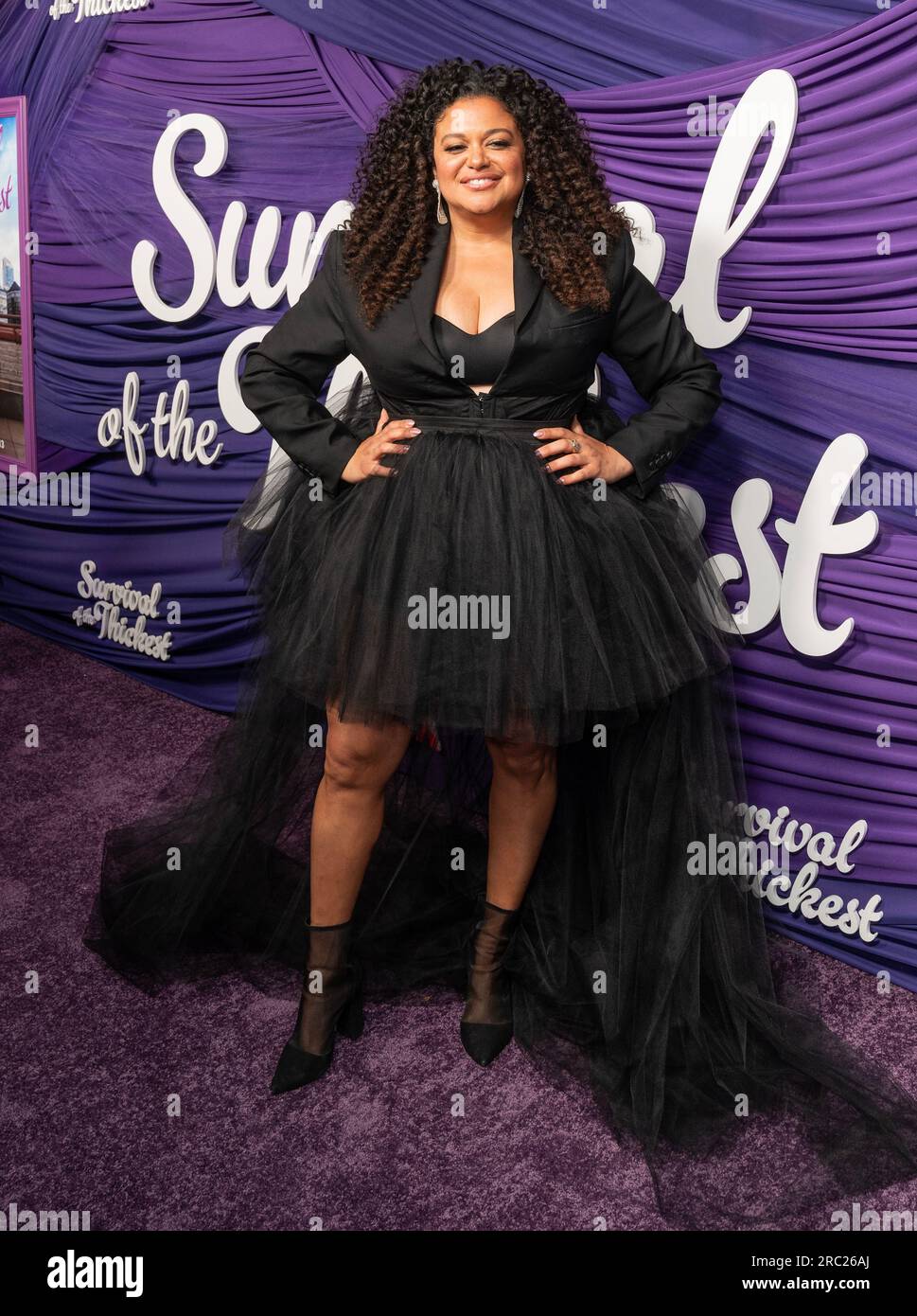 Michelle Buteau wearing dress by Keia Bounds attends New York premiere