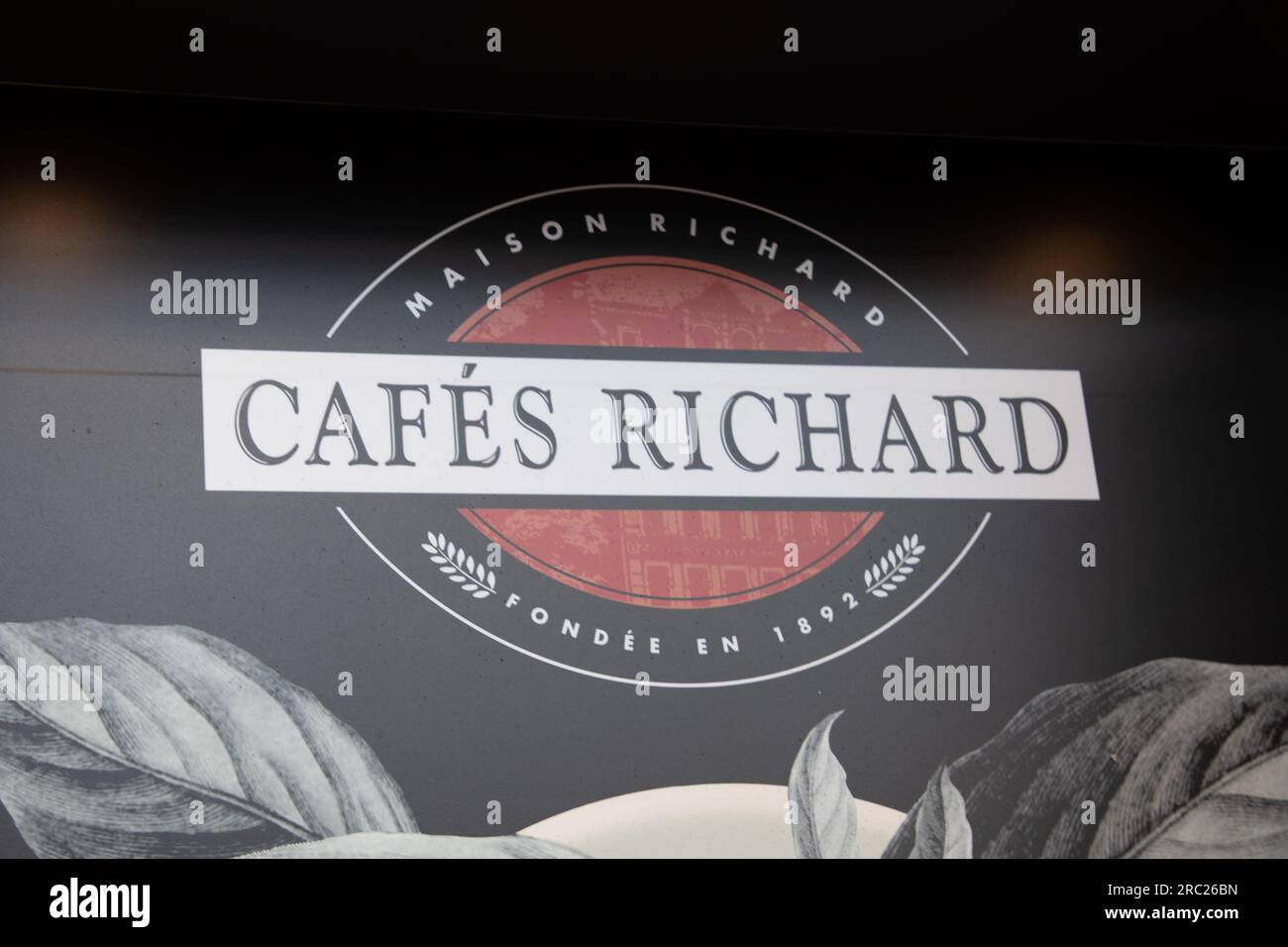 Bordeaux , France - 07 10 2023 : cafes richard distributor sign logo leading Italian coffee makers brand french text chain company Stock Photo