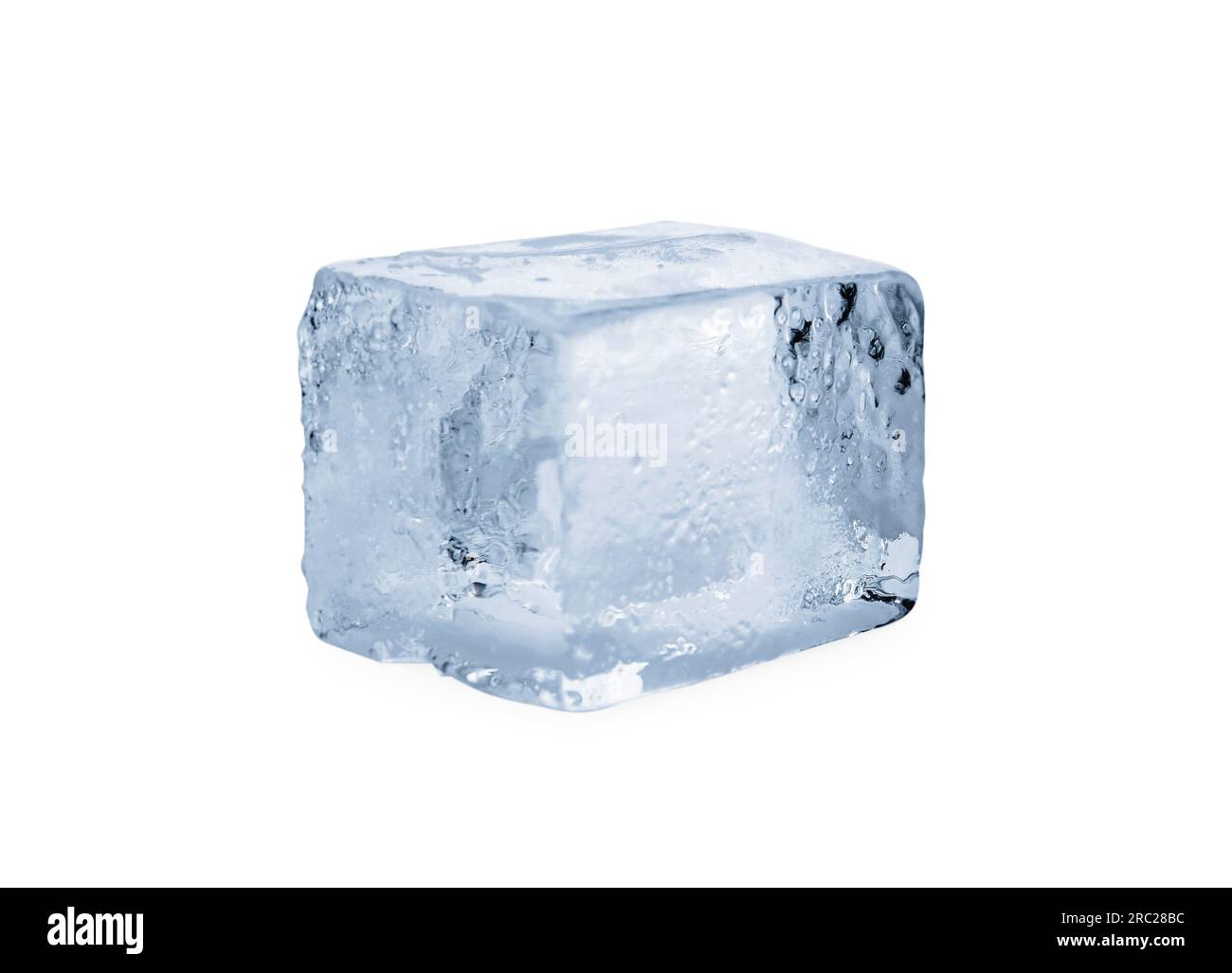 One crystal clear ice cube isolated on white Stock Photo - Alamy