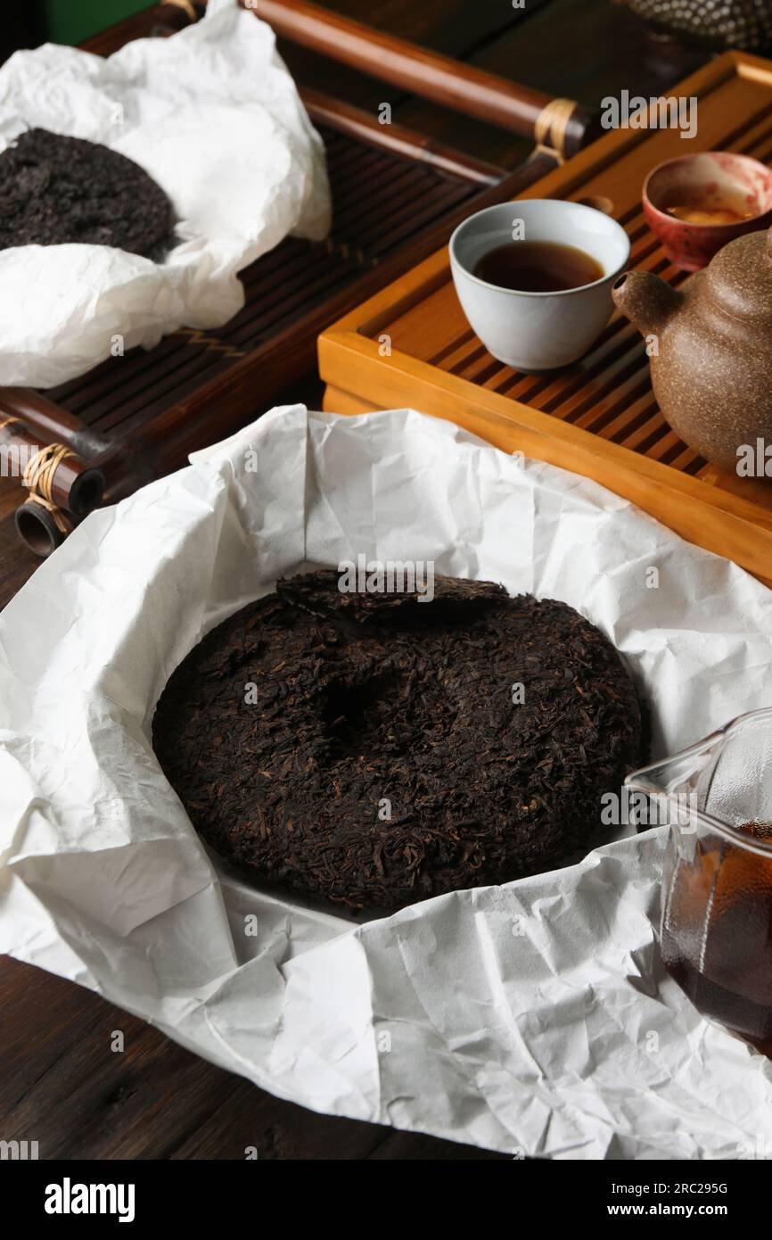 Fermented compressed tea leaves hi-res stock photography and images - Alamy