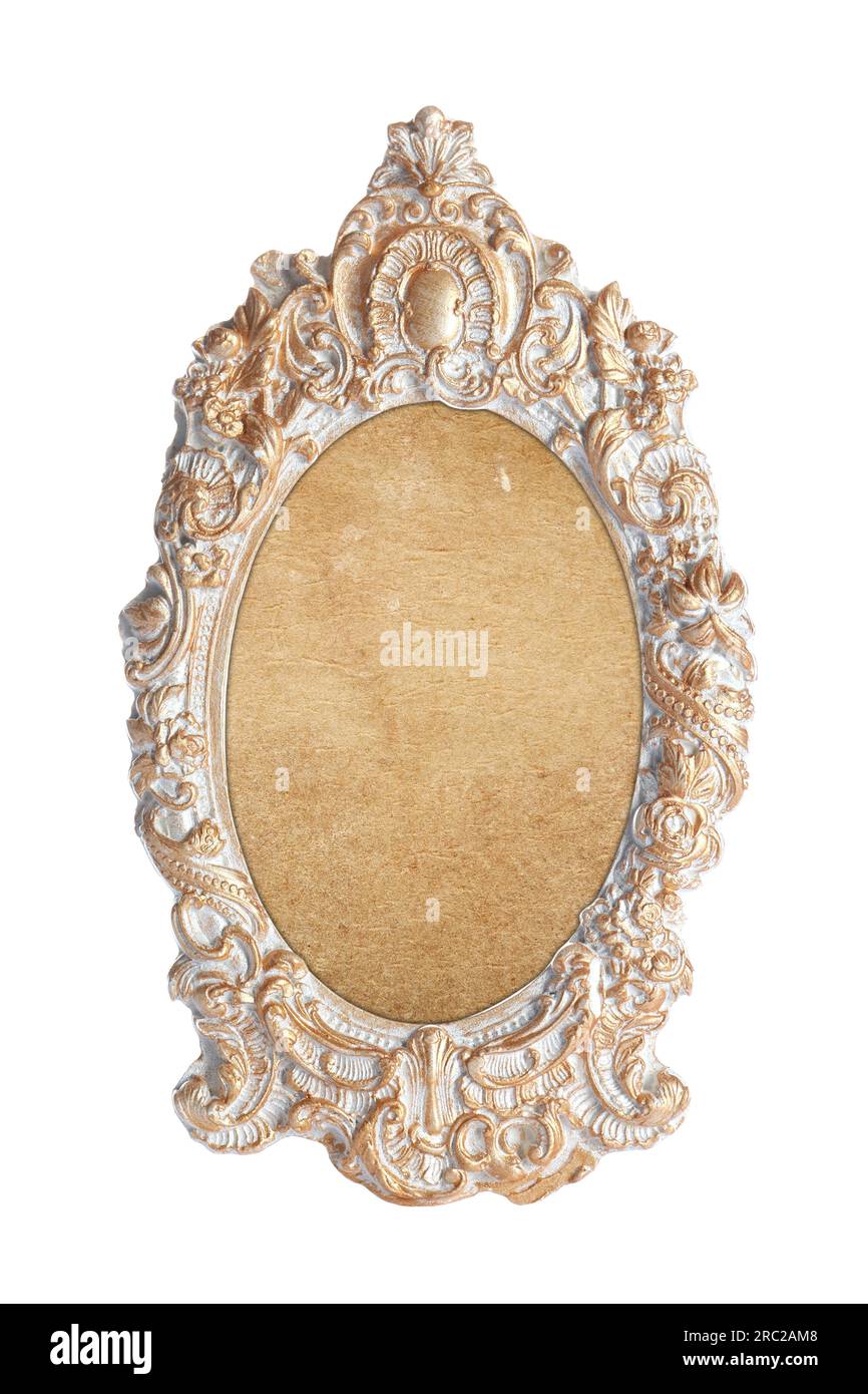 Beautiful empty vintage frame isolated on white Stock Photo - Alamy
