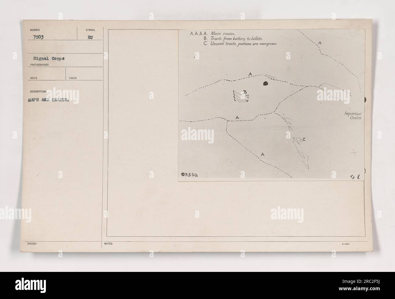 Aerial view showing maps and charts used by the American military ...