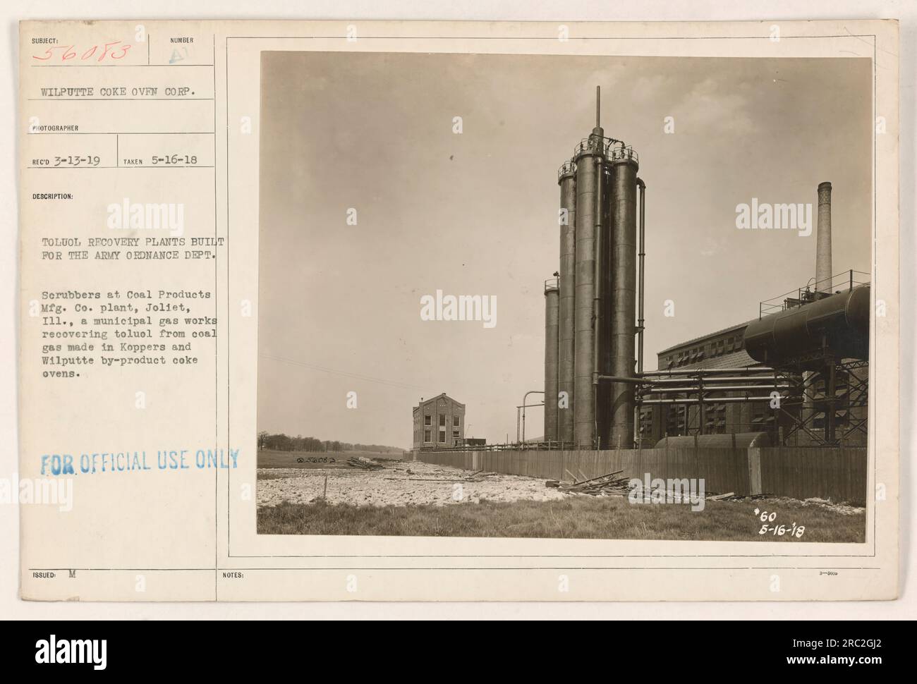 "Image showing toluol recovery plants built for the Army Ordnance