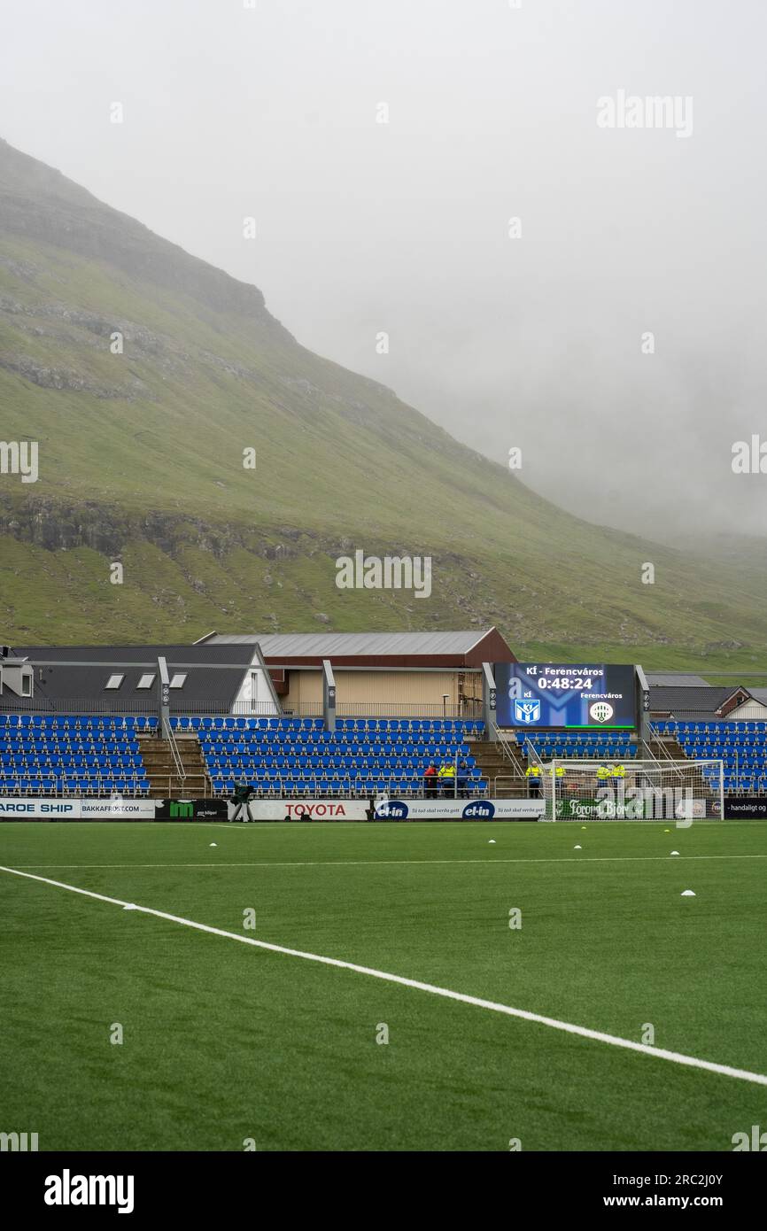 Arni Frederiksberg of KI Klaksvik scores the first goal during the News  Photo - Getty Images