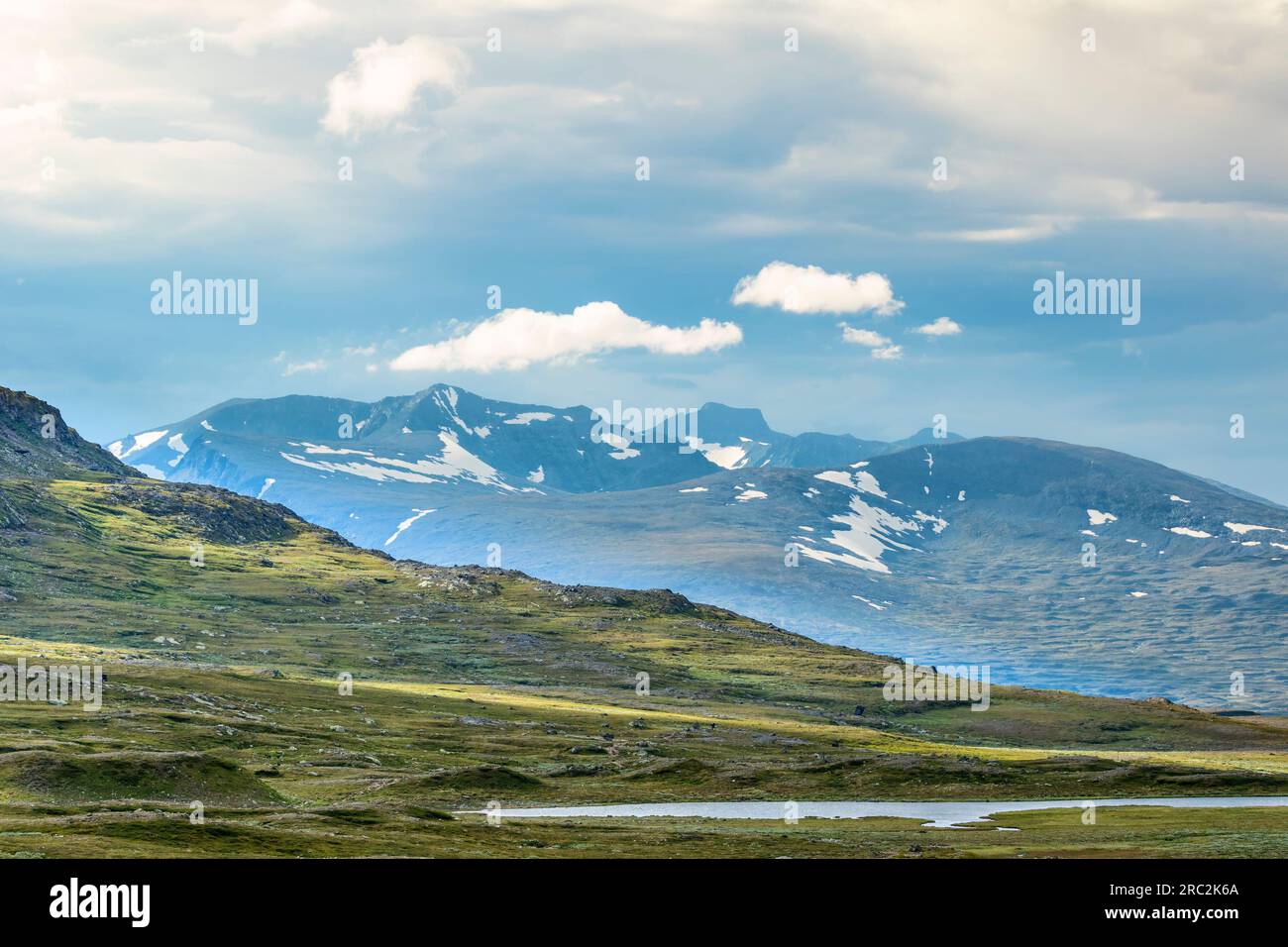 View of Sylarna mountain peaks in the swedish mountains Stock Photo