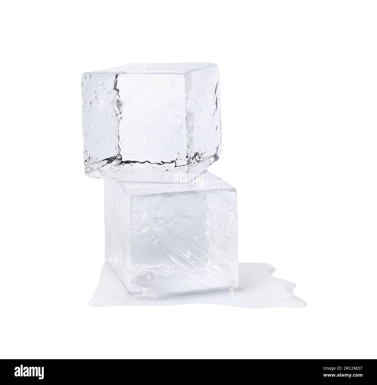 Crystal clear ice cubes isolated on white Stock Photo Alamy