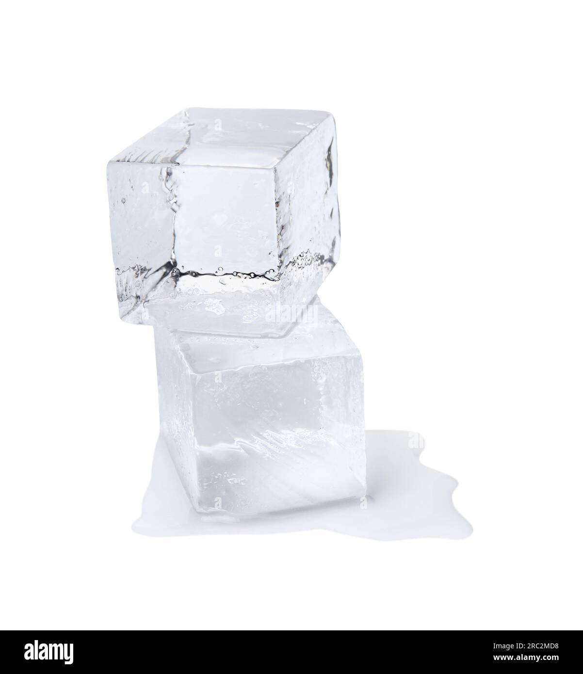 Crystal clear ice cubes isolated on white Stock Photo - Alamy