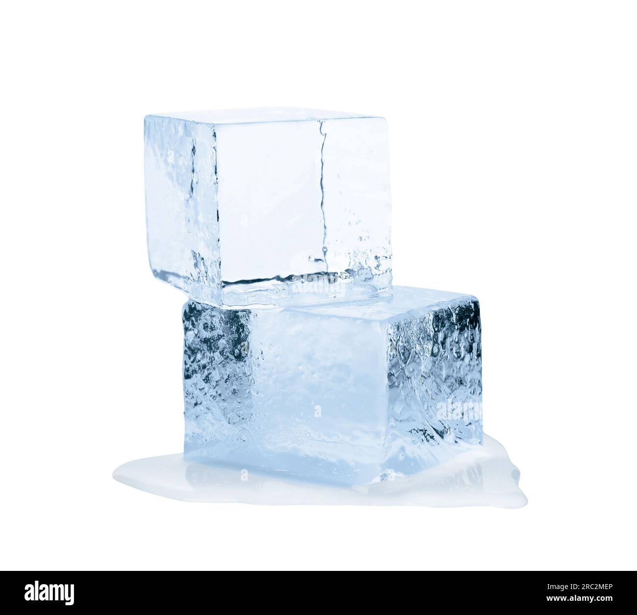 Crystal clear ice cubes isolated on white Stock Photo - Alamy