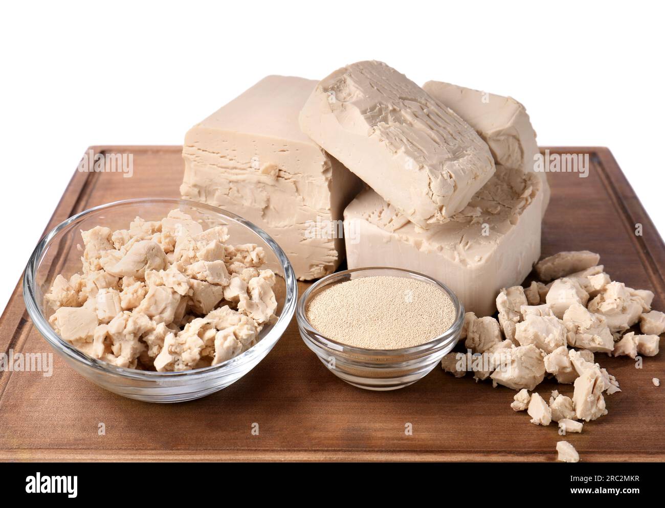 Compressed and granulated yeast isolated on white Stock Photo Alamy