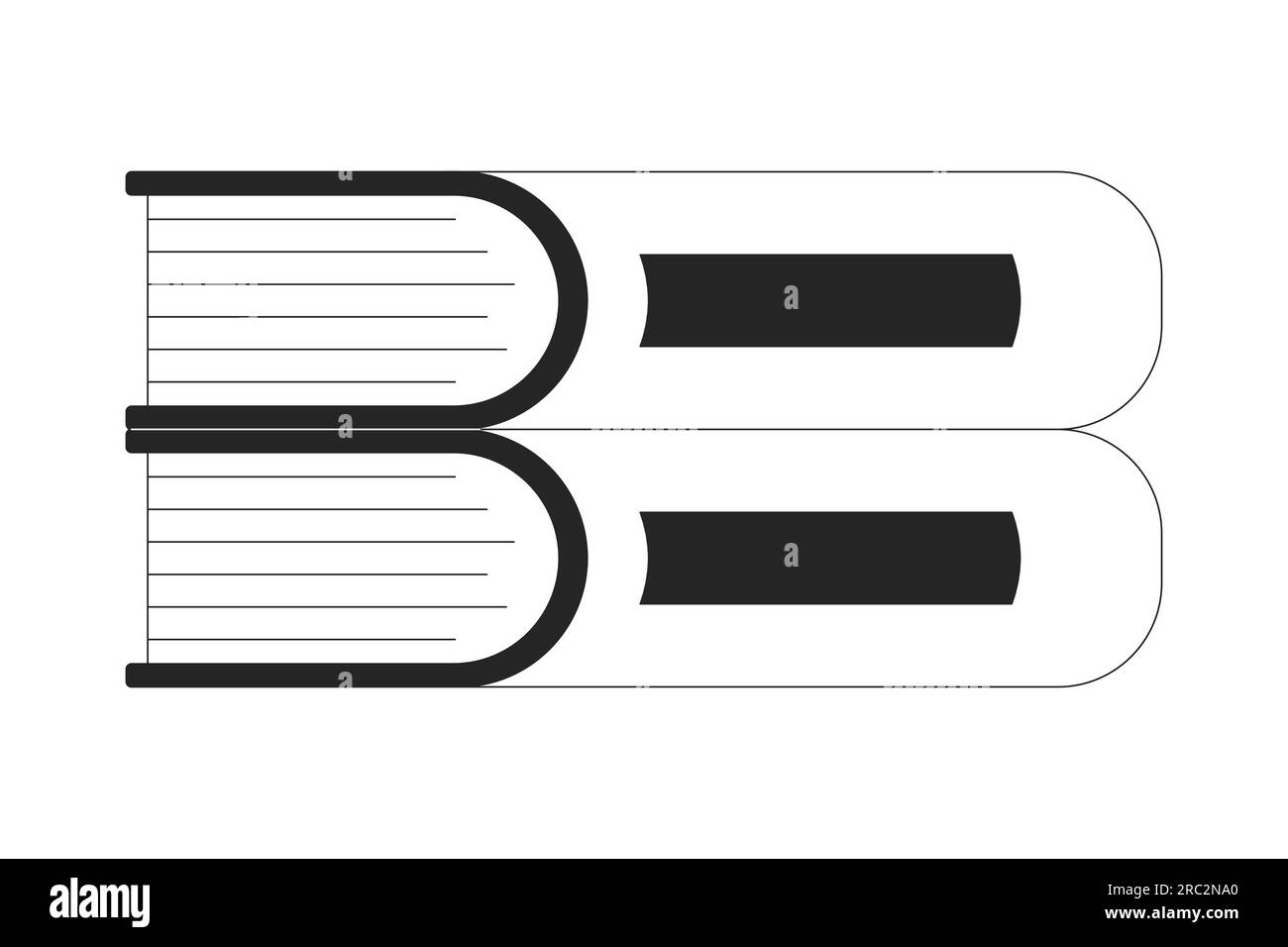 Stack of two books flat monochrome isolated vector object Stock Vector ...