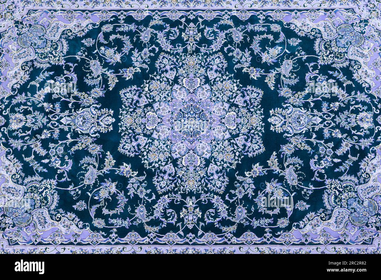 Soft blue carpet with beautiful pattern as background, top view Stock Photo  - Alamy, image size:1300x956