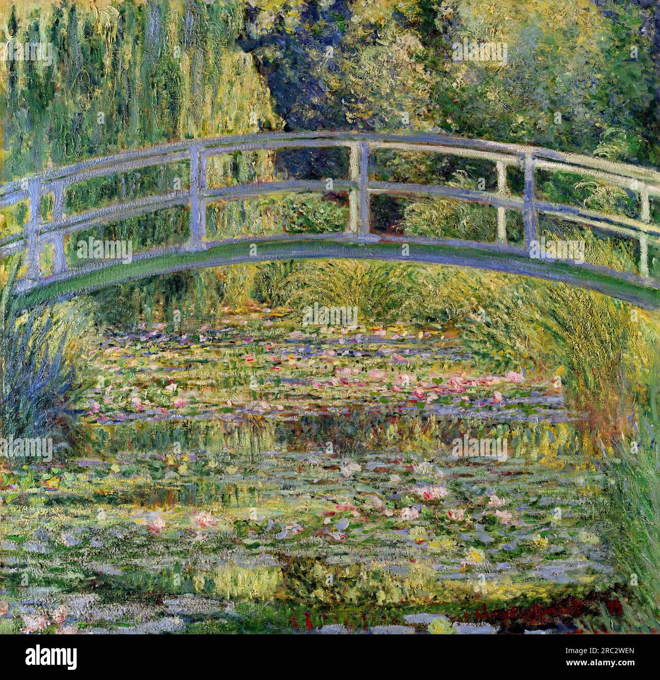 Claude Monet - The Japanese Bridge (The Water-Lily Pond Stock Photo - Alamy