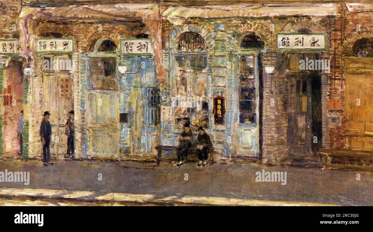 The Chinese Merchants 1909 by Childe Hassam Stock Photo