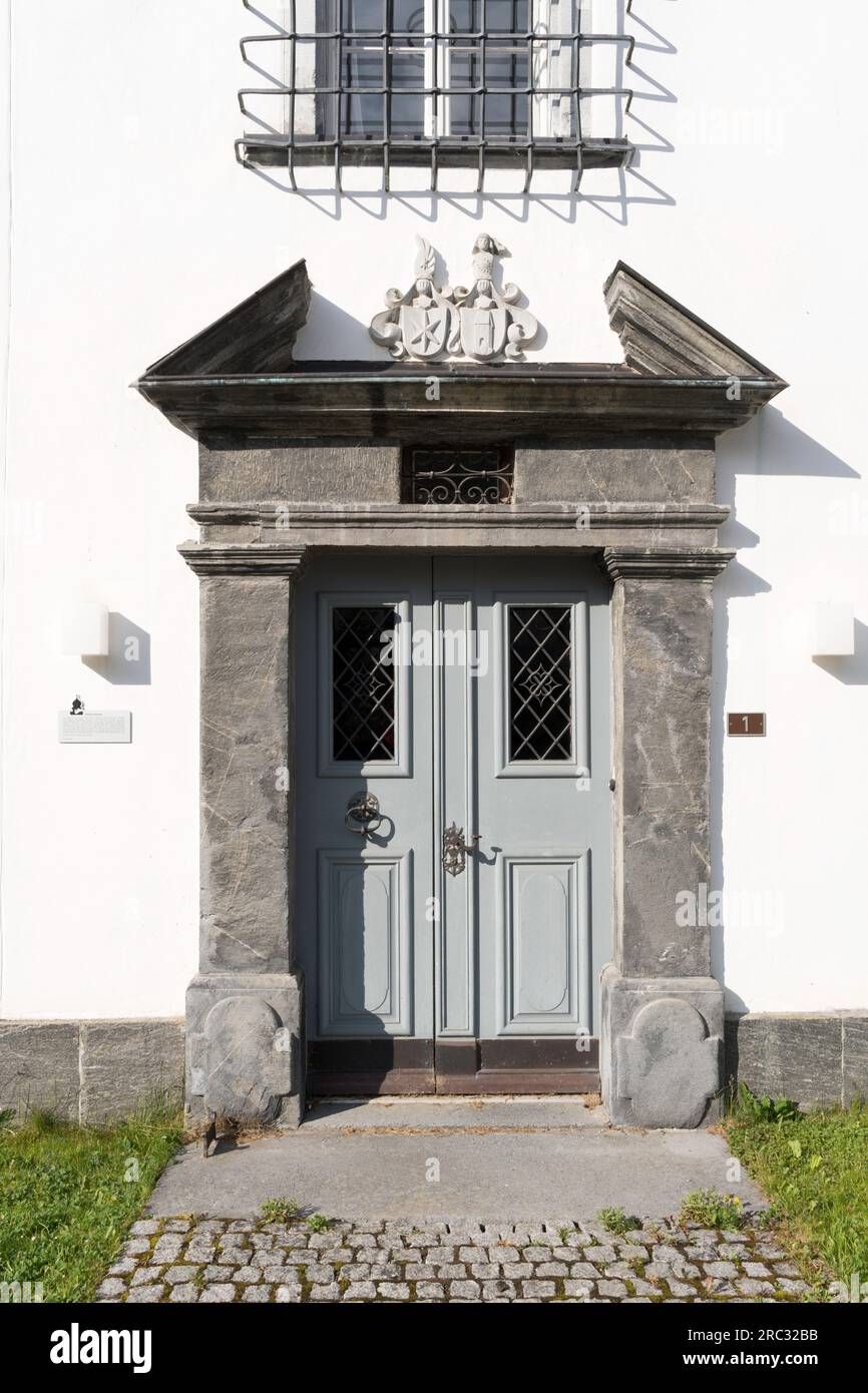 Entrance to Parpan Castle, Graubünden, Switzerland, Europe Stock Photo