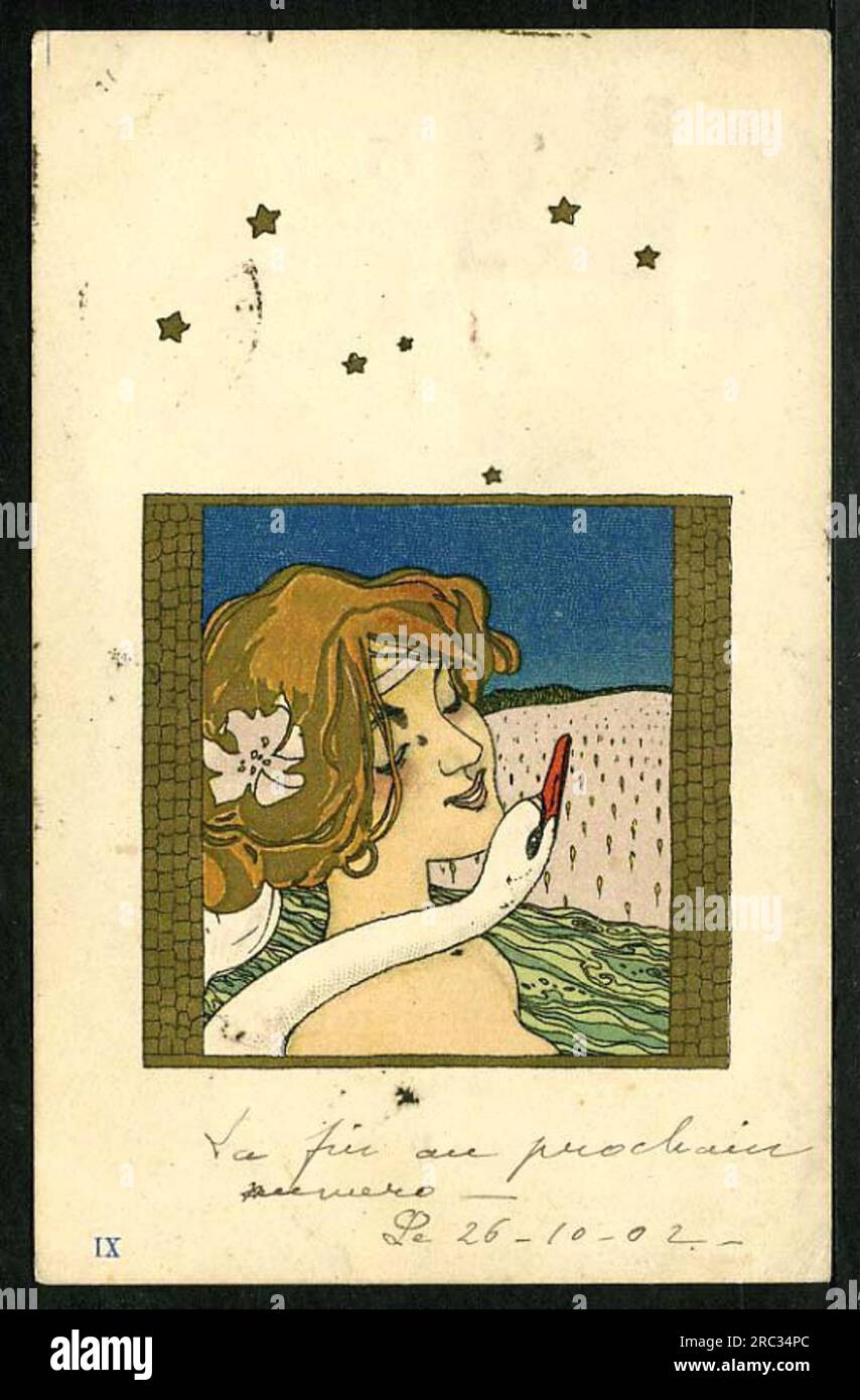 Leda and the Swan by Raphael Kirchner Stock Photo Alamy