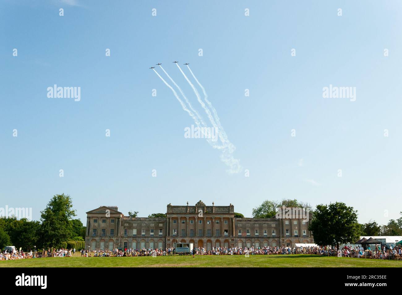The Blades display team planes flying in to display at a wings and
