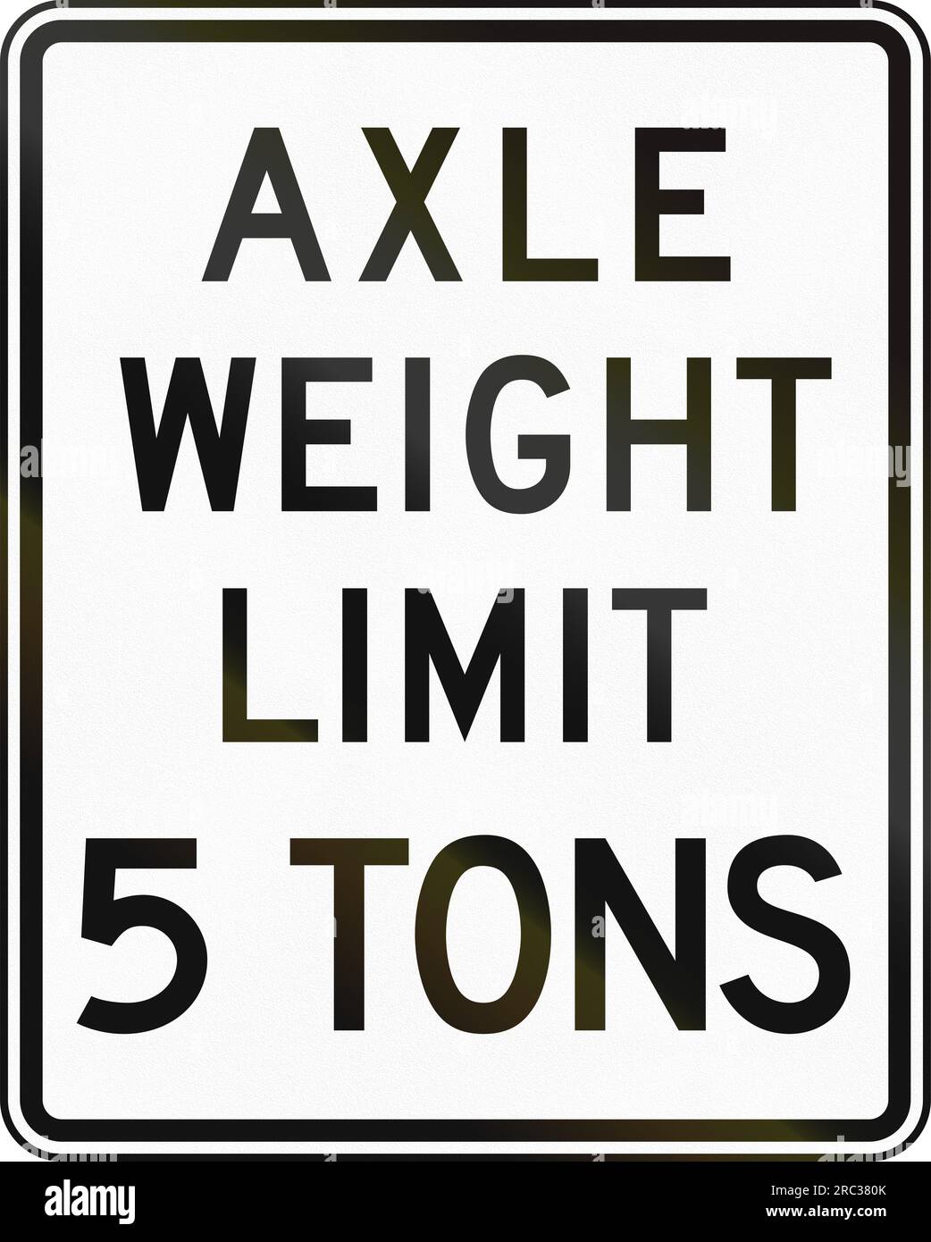 United States traffic sign Axle weight limit 5 tons Stock Photo Alamy