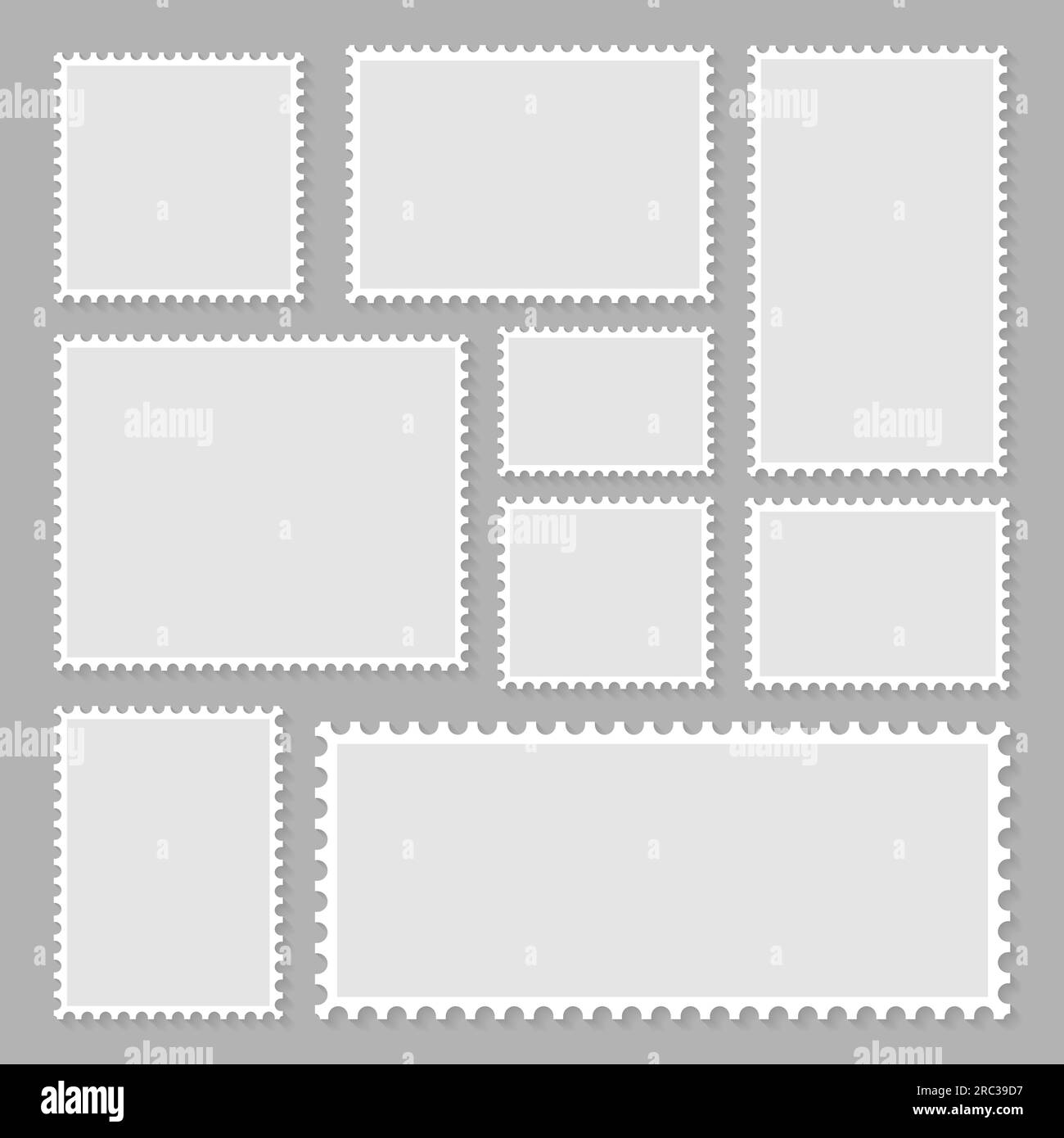 Blank set postage stamps collection. Vector illustration Stock Vector