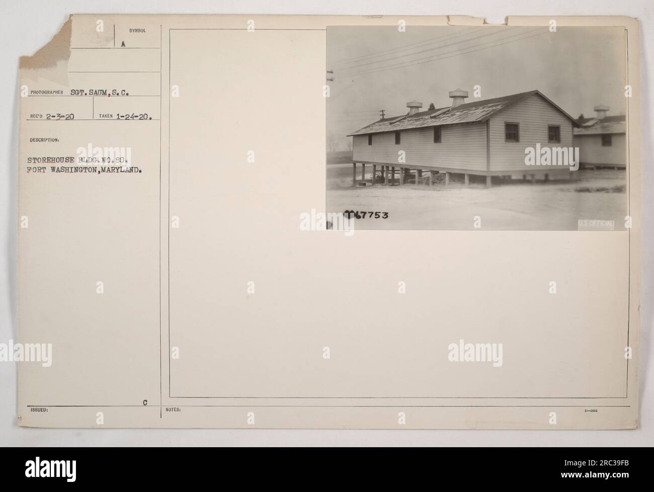 Exterior view of Storehouse Building No. 80 in Fort Washington