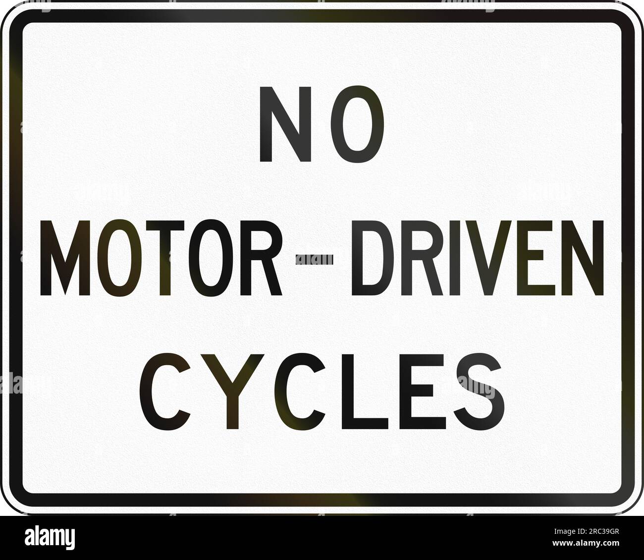 United States traffic sign No motor driven cycles Stock Photo Alamy