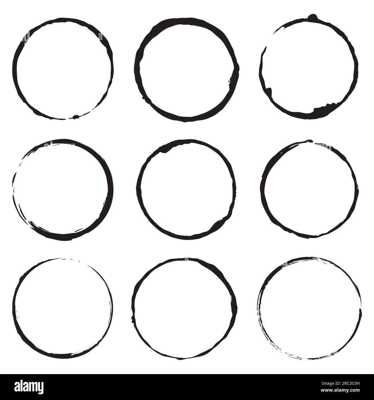 Vector set of grunge circle brush Stock Vector Image & Art Alamy