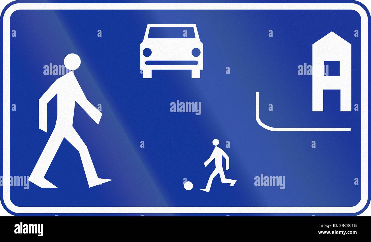 Polish traffic sign Home zone Stock Photo Alamy