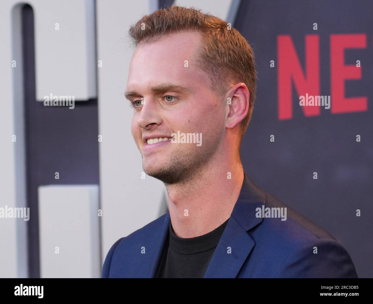 Los Angeles, USA. 11th July, 2023. Max Browne arrives at the Netflix's