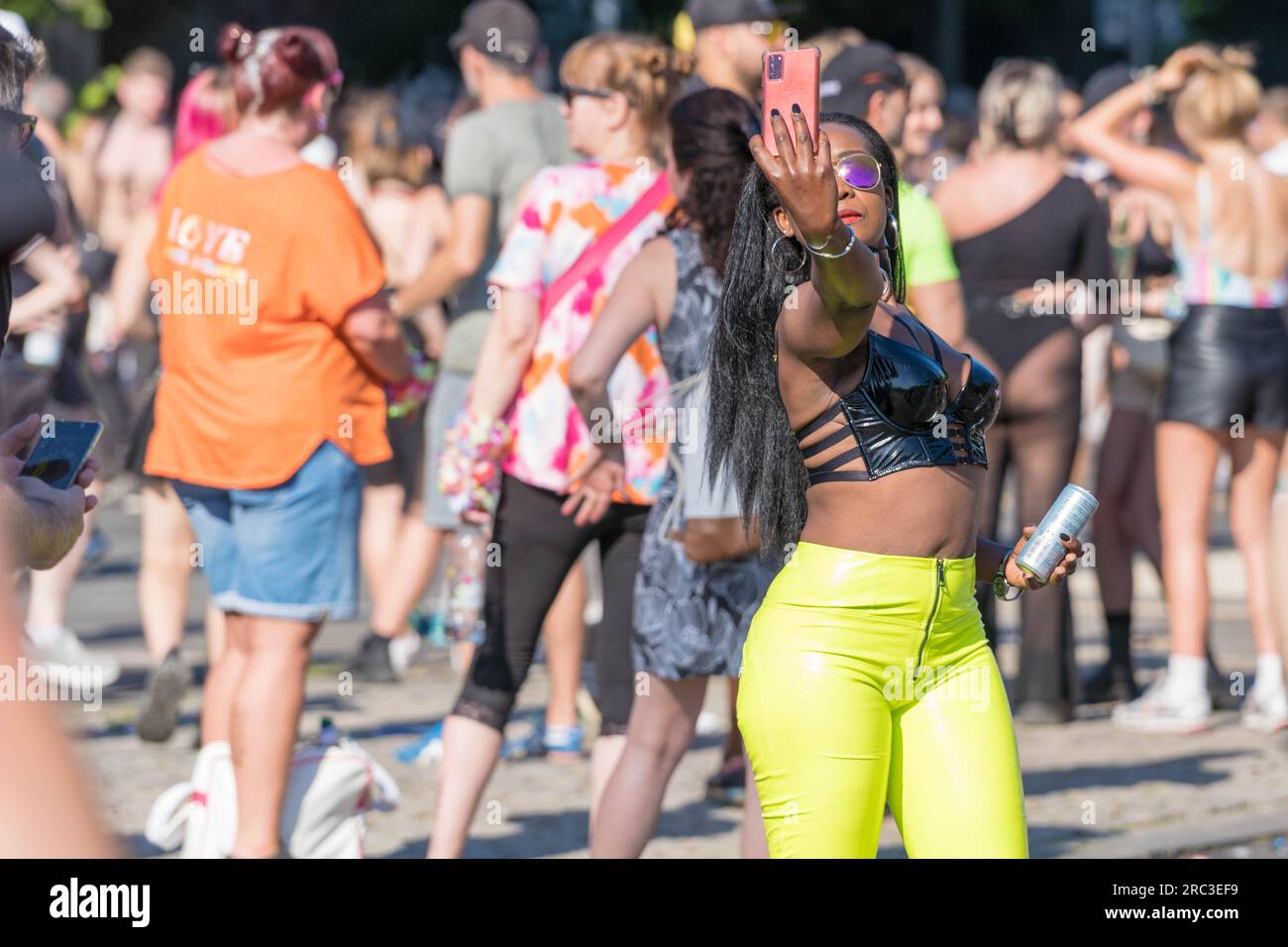 Berlin,Germany,8th July, 2023, Rave the Planet -a girl standing in the ...