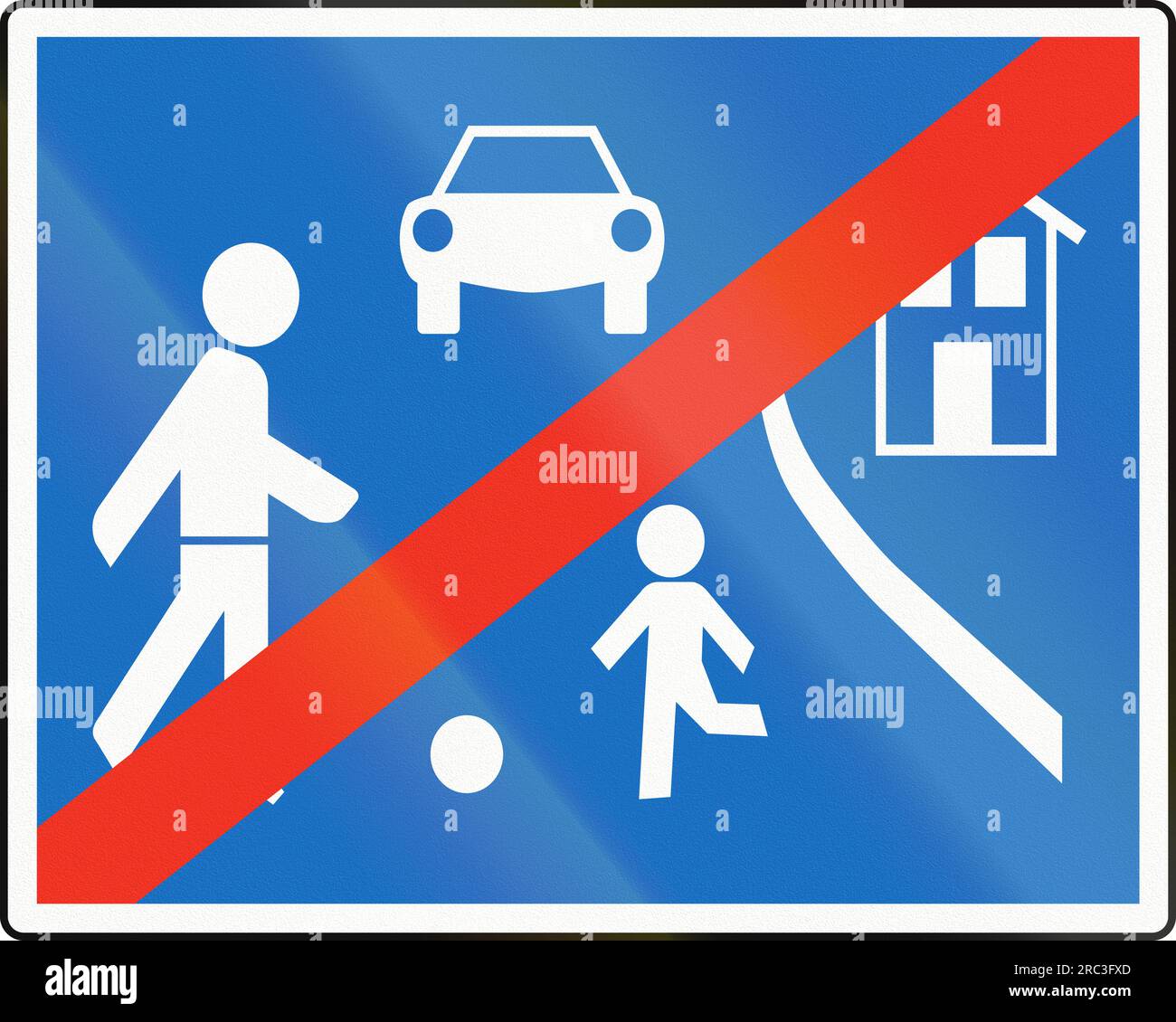 Austrian traffic sign End of home zone Stock Photo Alamy