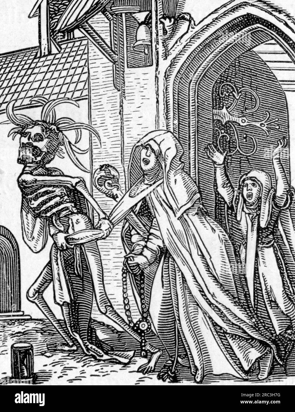 death, Dance of Death, death of the nun, by Hans Holbein the Younger