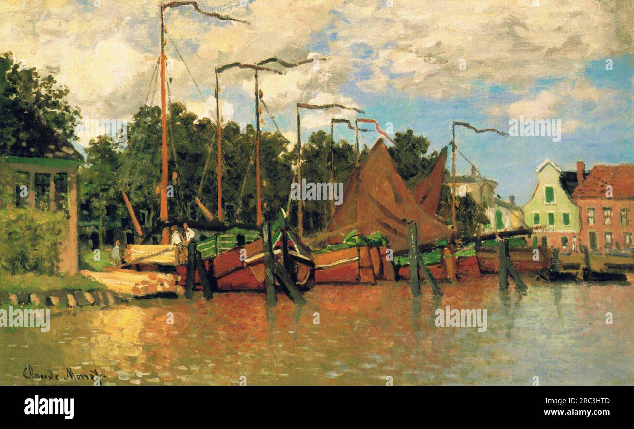 Boats at Zaandam 1871 by Claude Monet Stock Photo - Alamy
